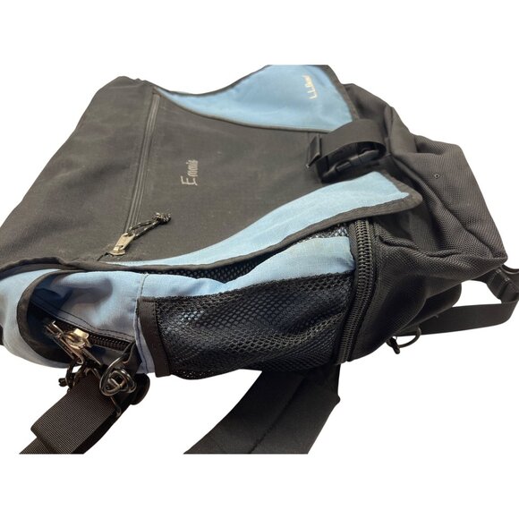 L.L. Bean Blue & Black Messenger Backpack With Multiple Compartments & Adjustabl main image 7